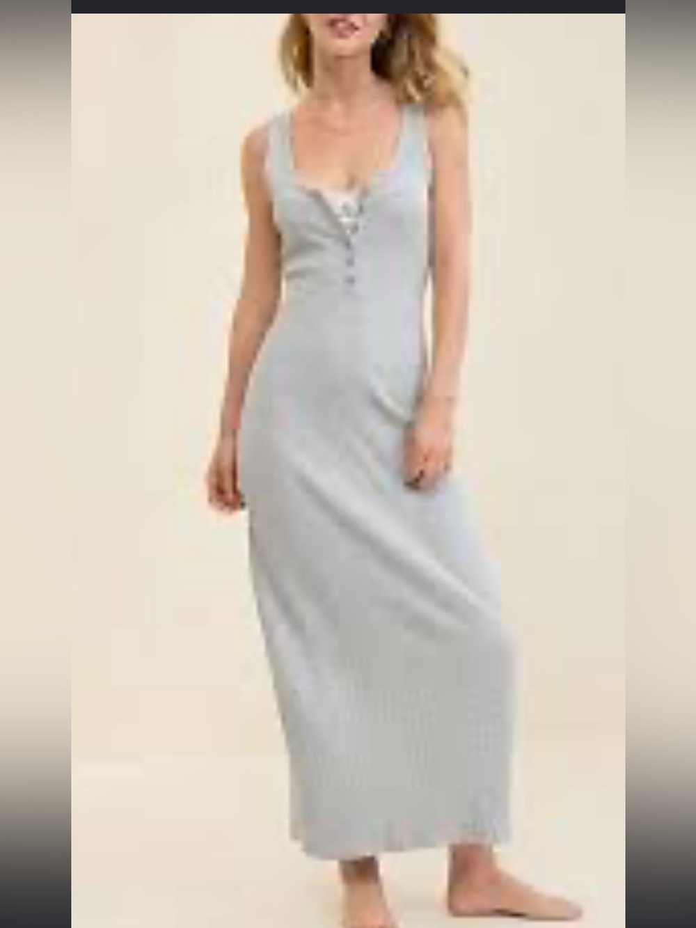 Aerie Henley Bodcon Dress in Dark Charcoal